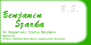 benjamin szarka business card
